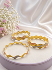Bhavmayi Tri-Tone Wavy Grace Bangle Set