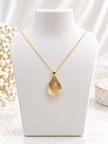 Bhavmayi Two-Tone Leaf Motif Teardrop Necklace & Earrings Set