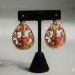 Bhavmayi Elegant 14K Gold Filigree Handmade Teardrop Studs with Coral & Pearl Accents