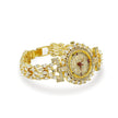 Bhavmayi Luxurious Gold Crystal Pave Bracelet Style Watch for Women with Full Stone Dial and Vibrant Red Hands