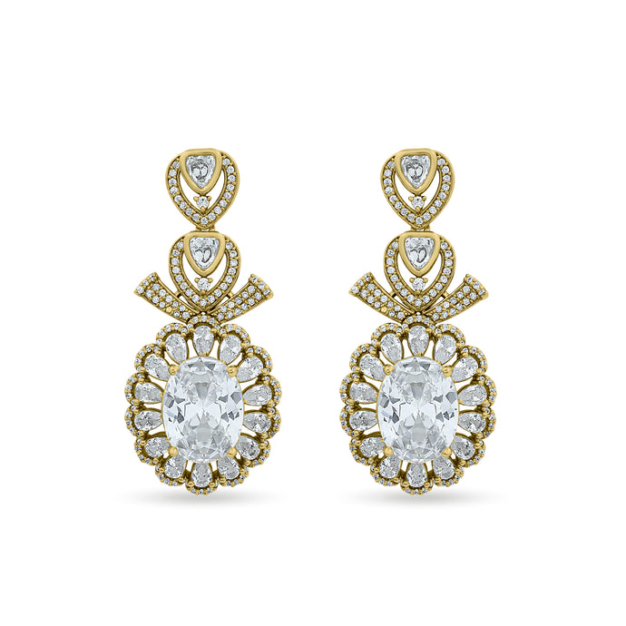 Oval Crystal Statement Earrings