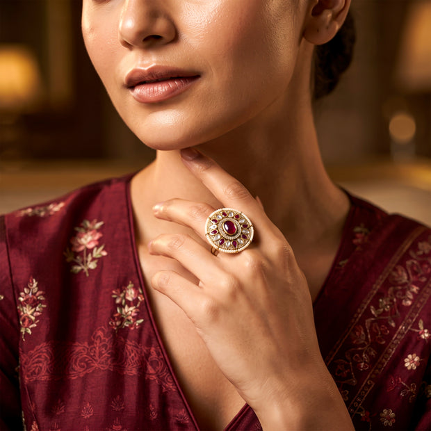 Ruby Bloom Halo Ring