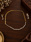 Elegant Gold-Plated CZ Necklace & Earrings Set for Women