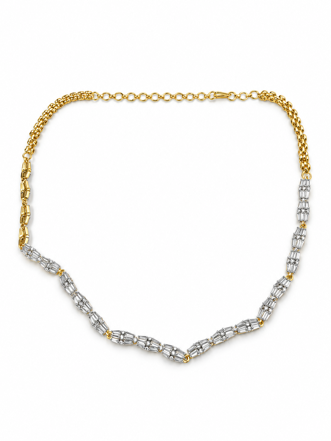 Elegant Gold-Plated CZ Necklace & Earrings Set for Women