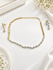 Elegant Gold-Plated CZ Necklace & Earrings Set for Women