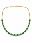 Elegant Green Emerald Necklace & Earrings Jewellery Set for Women