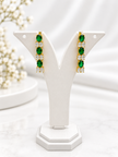 Elegant Green Emerald Necklace & Earrings Jewellery Set for Women