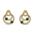 Bhavmayi 14K Gold Modern Hoop-Style Polki Stud Earrings with Diamond Accents - bhavmayi