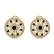 Bhavmayi 14K Gold Round Mandala Stud Earrings with Emerald & Teardrop Diamond Accents - bhavmayi