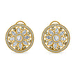 Bhavmayi 14K Gold Round Mandala Stud Earrings with Emerald & Teardrop Diamond Accents - bhavmayi