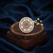Bhavmayi 14K Yellow Gold Ruby and Diamond Floral Mandala Statement Ring with Seed Pearl Halo - bhavmayi