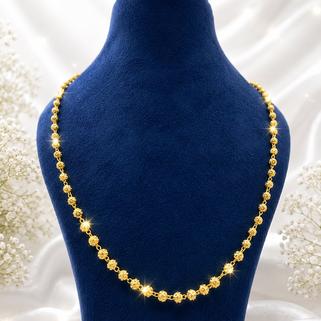 Bhavmayi Classic Gold Beaded Chain Necklace - bhavmayi