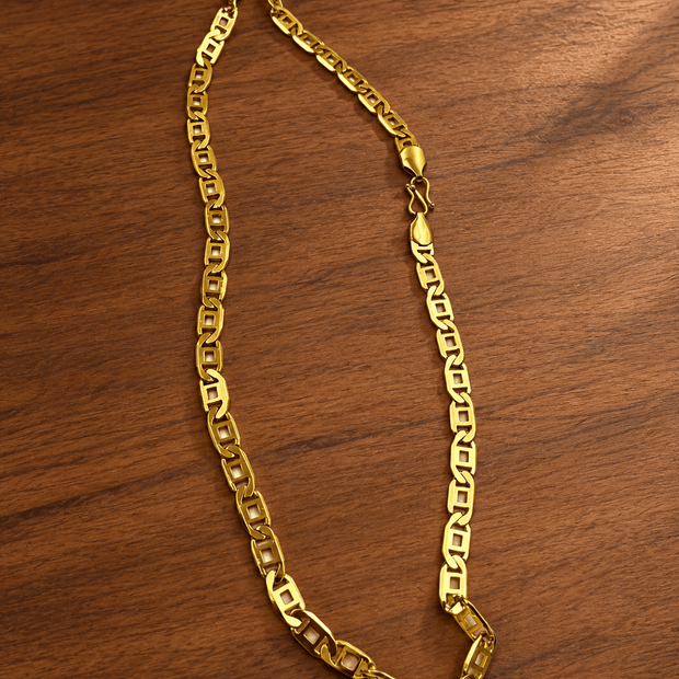 Bhavmayi Classic Gold Geometric Link Men's Chain - bhavmayi