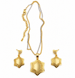 Bhavmayi Dual-Tone Floral Hexagon Pendant Necklace & Earrings Set - bhavmayi