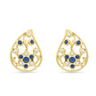 Bhavmayi Elegant 14K Gold Filigree Handmade Teardrop Studs with Coral & Pearl Accents - bhavmayi