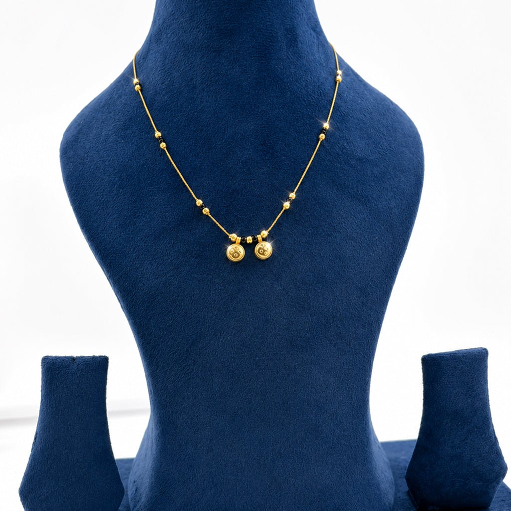 Bhavmayi Elegant Double Pendant Black Bead Mengalsutra - bhavmayi