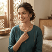 Bhavmayi Elegant Gold CZ Round Stone Necklace & Earring Set - bhavmayi