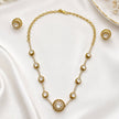 Bhavmayi Elegant Gold CZ Round Stone Necklace & Earring Set - bhavmayi