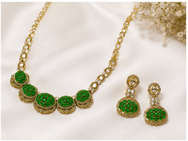 Bhavmayi Elegant Gold Pearl Multi-Strand Bridal Necklace & Earring Set - bhavmayi