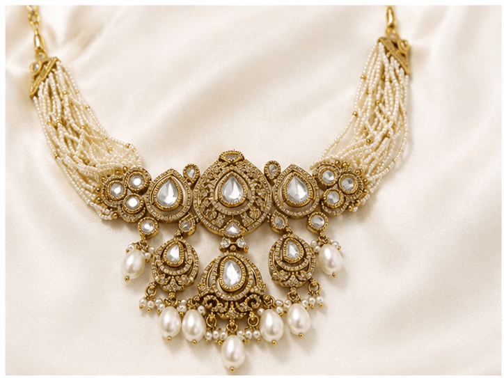 Bhavmayi Elegant Gold-Tone Necklace & Earring Set for Women - bhavmayi