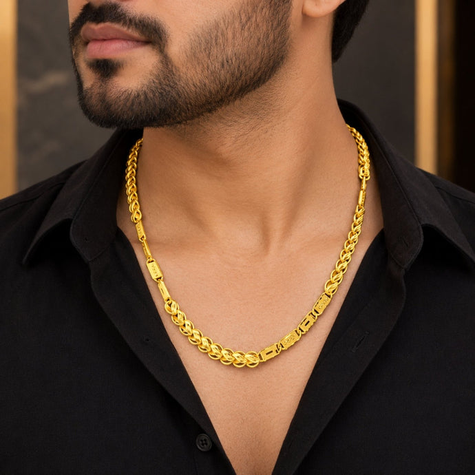 Bhavmayi Elegant Men-Gold Plated Rope Chain Necklace - bhavmayi