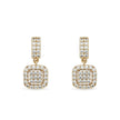 Bhavmayi Elegant Rose Gold Cushion Halo Drop Earrings – Sparkling Cubic Zirconia Pave Dangle Accent - bhavmayi