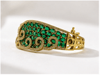 Bhavmayi Emerald Green Stone Gold-Tone Designer Statement Bangle for Women - bhavmayi
