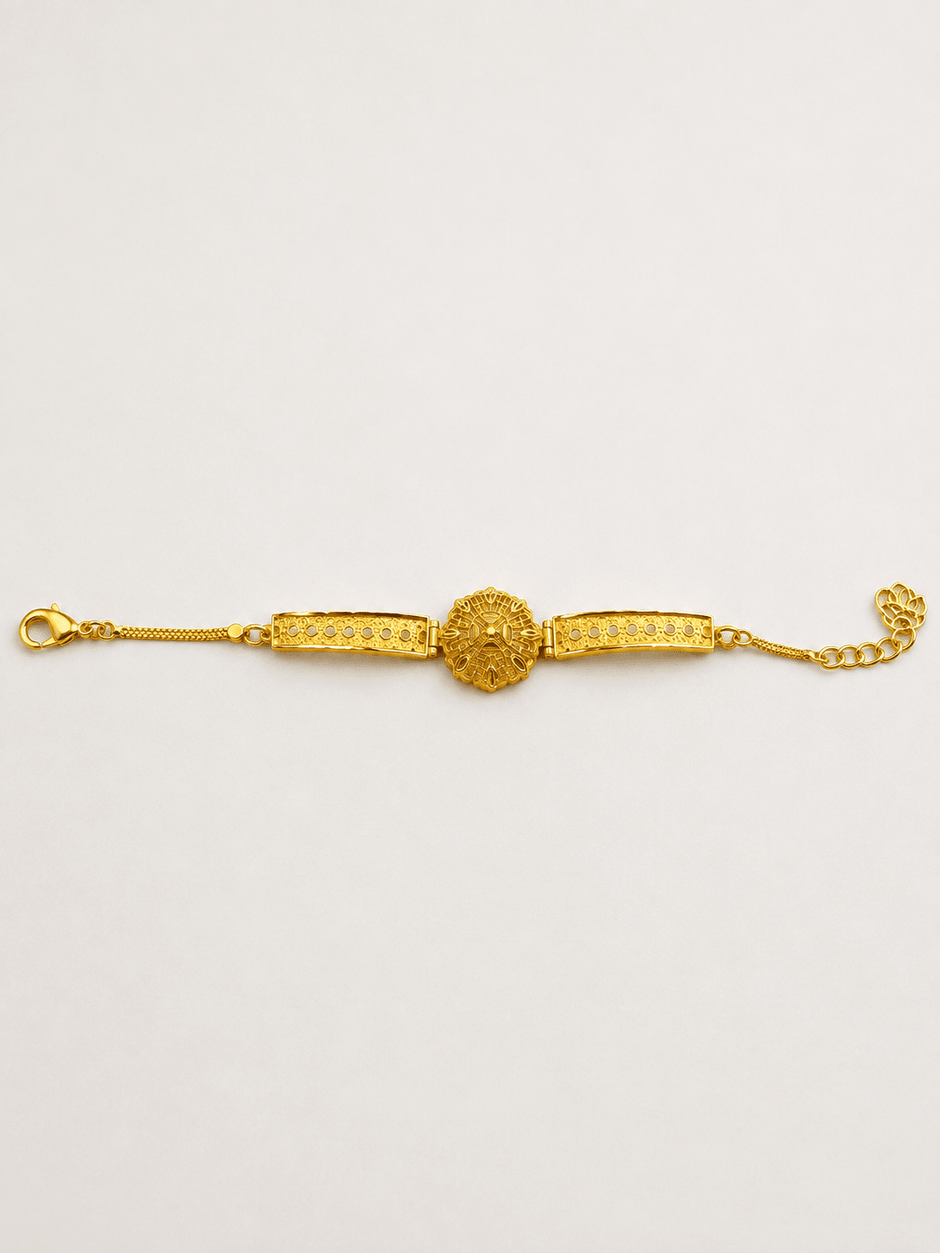 Bhavmayi Floral Elegance Gold Bracelet - bhavmayi