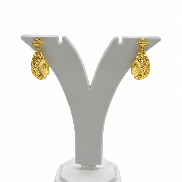 Bhavmayi Floral Filigree Teardrop Pendant Necklace & Earrings Set - bhavmayi