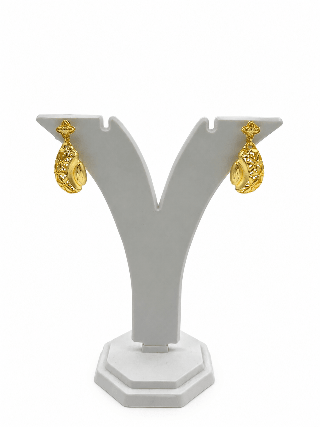Bhavmayi Floral Filigree Teardrop Pendant Necklace & Earrings Set - bhavmayi