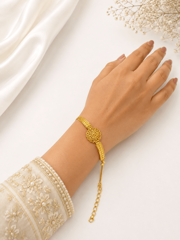 Bhavmayi Floral Grace Gold Bracelet - bhavmayi