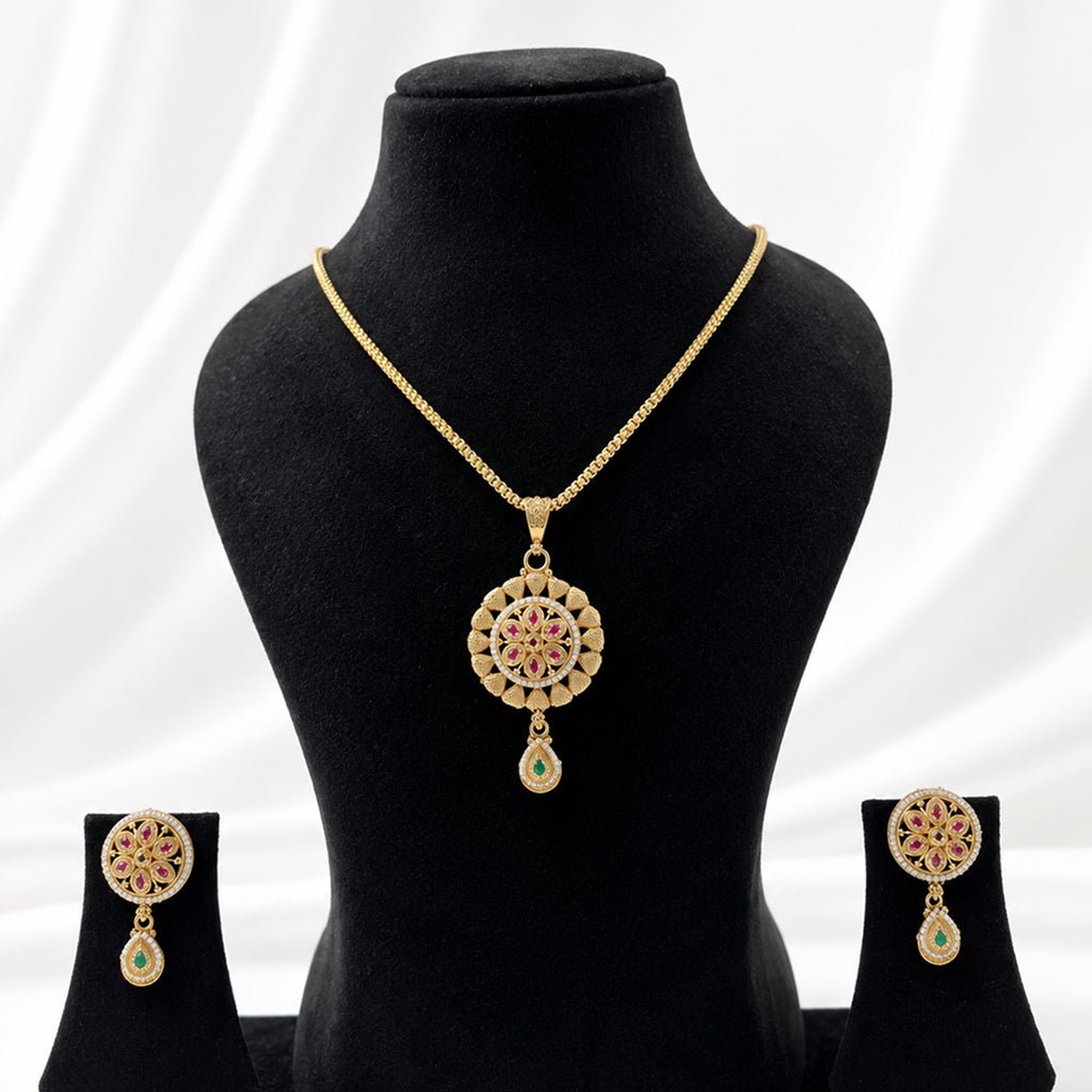 Bhavmayi Floral Heritage Pendant Set - bhavmayi