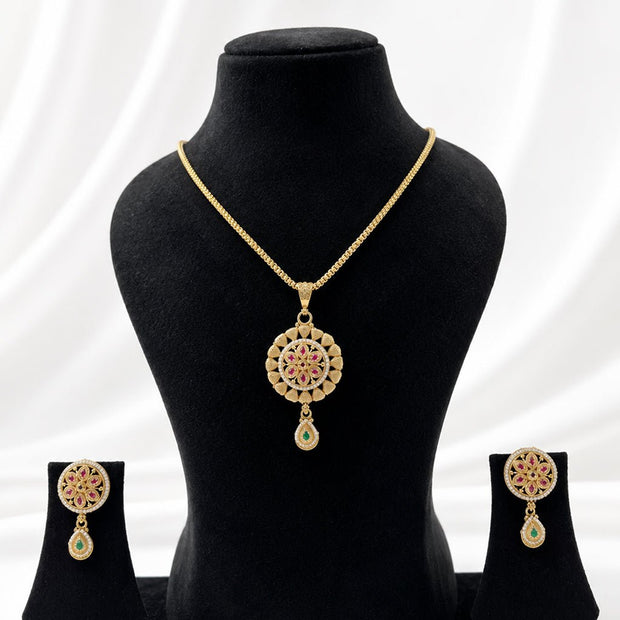 Bhavmayi Floral Heritage Pendant Set - bhavmayi