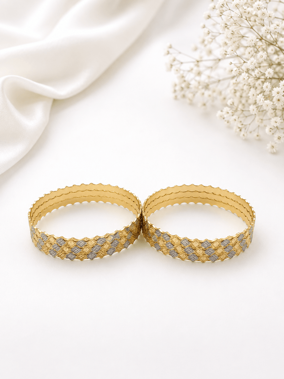 Bhavmayi Floral Luxe Dual-Tone Bangles - bhavmayi