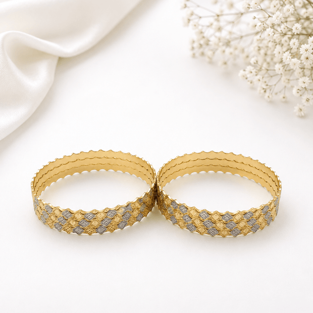 Bhavmayi Floral Luxe Dual-Tone Bangles - bhavmayi