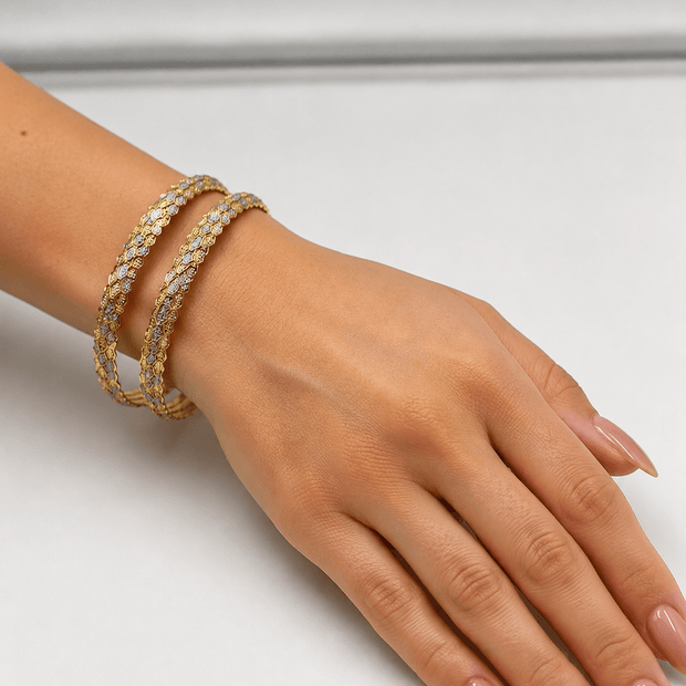 Bhavmayi Floral Luxe Dual-Tone Bangles - bhavmayi