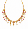 Bhavmayi Floral Ruby Pearl Drop Necklace Set - bhavmayi