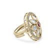 Bhavmayi Flower Mandala Statement Polki-Diamond-Gold Finish Ring - bhavmayi