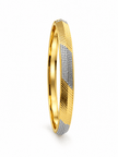 Bhavmayi gold and silver-tone textured women's kada with diagonal geometric detailing - bhavmayi