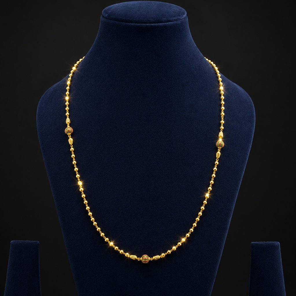 Bhavmayi Gold Beaded Multicolor Charm Necklace - bhavmayi