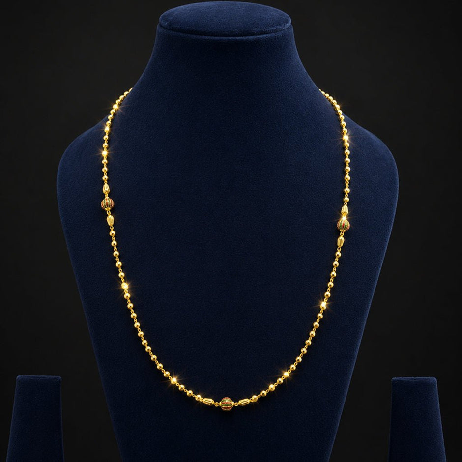 Bhavmayi Gold Beaded Multicolor Charm Necklace - bhavmayi