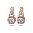 Bhavmayi Gold Plated Mint Green Quartz & Clear Crystal Kundan Medallion Chandelier Earrings - bhavmayi