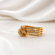 Bhavmayi Gold-Plated Multi-Layer Crystal Bow Ring - bhavmayi