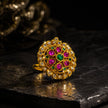 Bhavmayi Gold-Plated Multicolor Kundan Statement Ring - bhavmayi