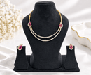 Bhavmayi Gold-Plated Ruby & Crystal Necklace and Earrings Set - bhavmayi