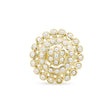 Bhavmayi Gold Plated Traditional Circullar Pearl & Emerald Green Gemstone Statement Jadau Ring - bhavmayi