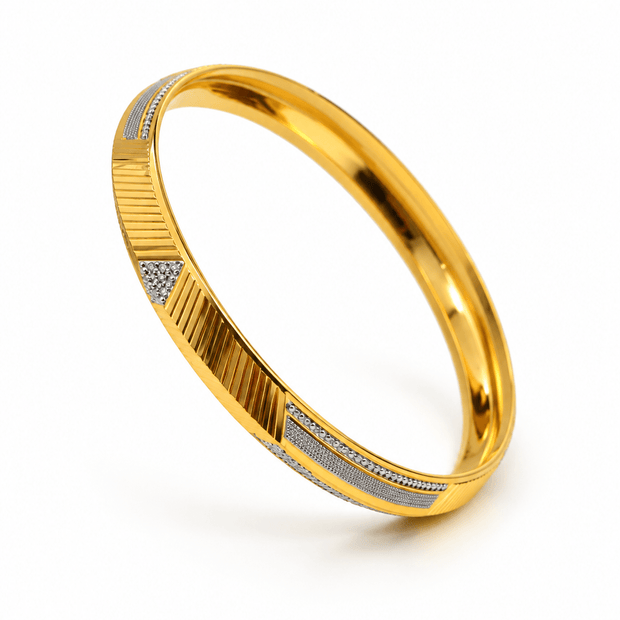 Bhavmayi Gold & Silver Geometric Men's Kada - bhavmayi