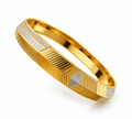 Bhavmayi Gold & Silver Geometric Men's Kada - bhavmayi