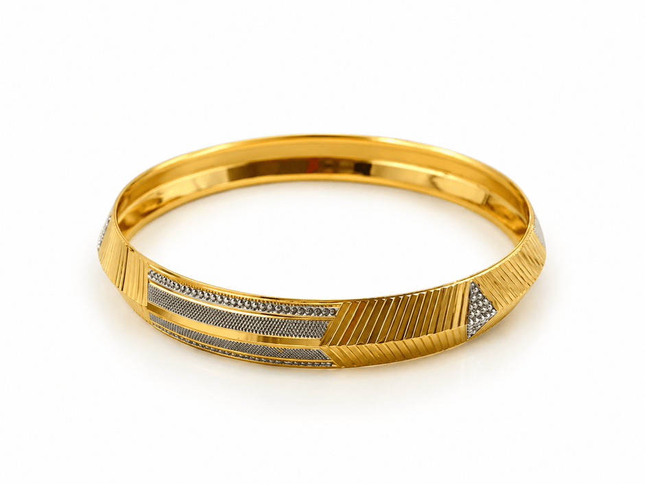 Bhavmayi Gold & Silver Geometric Men's Kada - bhavmayi