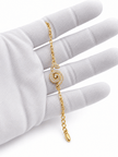 Bhavmayi gold-tone bracelet with a spiral motif covered in clear reflective accents and a delicate chain - bhavmayi